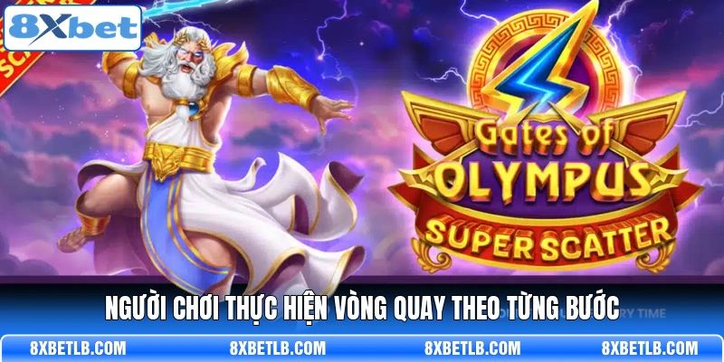 Người chơi thực hiện vòng quay theo từng bước